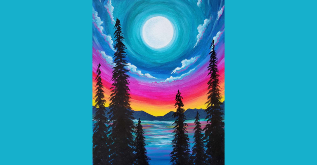 Moon Rise Forest – Painting Class